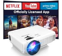 PANSEBA Netflix Mini Beamer Smart Beamer Licencia Oficial WiFi 5G Bluetooth Beamer 1080P Full HD Exterior Portátil Proyector de Película Zoom Proyector Hogar para