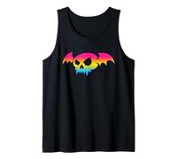 Pansexual Bat Vampire Skull Pan Pride Flag Goth Halloween Camiseta sin Mangas