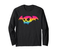 Pansexual Bat Vampire Skull Pan Pride Flag Goth Halloween Manga Larga