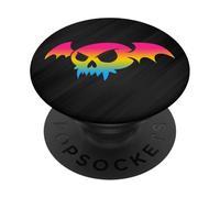 Pansexual Bat Vampire Skull Pan Pride Flag Goth Halloween PopSockets PopGrip Adhesivo