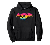Pansexual Bat Vampire Skull Pan Pride Flag Goth Halloween Sudadera con Capucha