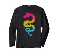 Pansexual Dragón Japonés Pan Orgullo Bandera Colores Diseño Manga Larga