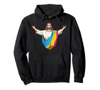Pansexual Jesús Orgullo LGBTQ Amén Rainbow Savior Sudadera con Capucha
