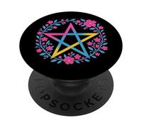 Pansexual Pentagram Wiccan Pagan Pan Pride Flag Boho PopSockets PopGrip Adhesivo