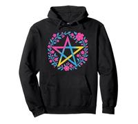 Pansexual Pentagram Wiccan Pagan Pan Pride Flag Boho Sudadera con Capucha