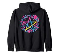 Pansexual Pentagram Wiccan Pagan Pan Pride Flag Boho Sudadera con Capucha