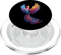 Pansexual Phoenix Bird Pan Pride Flag Rising From Ashes PopSockets PopGrip para MagSafe