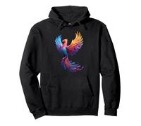 Pansexual Phoenix Bird Pan Pride Flag Rising From Ashes Sudadera con Capucha