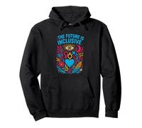 Pansexual Pride Future Is Inclusive Rosa Amarillo Azul LGBTQ+ Sudadera con Capucha