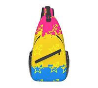 Pansexual Star Symbol LGBT Pride Cross Chest Bag Sling Mochila Moda Senderismo Daypack Unisex Chest Shoulder Bag