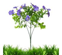 Pansies Flowers Artificial - Fake Flowers Outdoor | UV Resistant Artificial Pansies | Realistic UV Resistant Faux Plants Greenery, Versatile Garden Decor For Yard, Front Door, Porch, Window Box