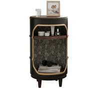 Panski Armario de tambor de barril de aceite, mesita de noche, minibar, muebles de barril, mesa auxiliar para interiores modernos, reciclaje, respetuoso con el medio ambiente