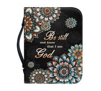 Panskyllis Funda para Biblia para hombres y mujeres, de piel sintética, a prueba de polvo, bolsa protectora de la Biblia, práctica bolsa de almacenamiento con asa, tamaño M-2XL, Be Still And Know That