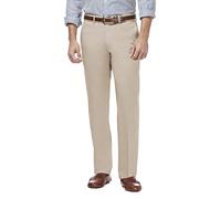 Pantal n casual Haggar Premium sin planchado para hombre, color caqui, corte recto y entallado, parte delantera plana, 38 de ancho x 29 de largo