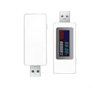 Pantalla a color Probador Usb para medición de potencial eléctrico y corriente con pantalla clara para teléfono inteligente Banco de energía Análisis de carga Negro (blanco)
