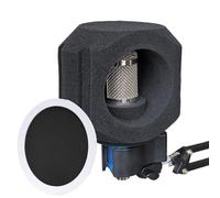 Pantalla Aislante Acústico para Micrófono | Escudo Absorbente De Sonido con Filtro | Cubierta Portátil Antisonido para Podcasts Canto Rap Estudio En Casa Y Conciertos En