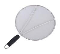 Pantalla antisalpicaduras de aceite con malla de acero inoxidable para sartenes que reducen el desorden de la cocina y los riesgos de quemaduras (33 cm)
