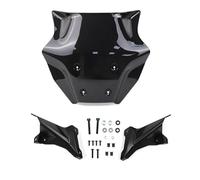 Pantalla Antiviento Parabrisas De Motocicleta para MT-07 2025 2026 Kit Pantalla Deflectora Carenado Delantero Piezas Prueba Viento Cubierta Alerón Soporte(Negro)
