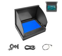 Pantalla buscadora de peces con detección de temperatura y profundidad, pantalla IPS de alto brillo, compatible con todas las cámaras buscadoras de peces