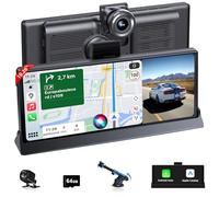 Pantalla Carplay Android Auto Coche Inalambrico, Pantalla para Coche Táctil de 10,26 Pulgadas con 2.5K Dash CAM y 1080P Cámara, Navegación GPS, Bluetooth 5.0, Mirror Link, FM, AUX