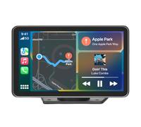 Pantalla Carplay mejorada para coche 2025 - Carplay portátil HD de 7 pulgadas y Android Auto con Bluetooth, cámara de respaldo HD, navegación GPS, Siri, radio FM, AUX y Mirror Link, compatible con