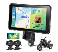 Pantalla Carplay para motocicleta, pantalla táctil HD de 5 pulgadas, inalámbrico CarPlay y Android Auto, IP67 resistente al agua, compatible con grabación DVR y cámara de marcha atrás, adecuada para