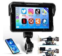 Pantalla Carplay Portátil para Motocicleta, Carplay Inalámbrico y Android Auto para Motocicleta, Pantalla Táctil Impermeable IP68 de 5" para Motocicleta, Compatible con GPS, Enlace Espejo, Bluetooth