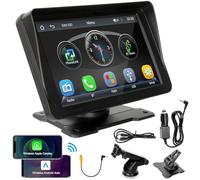 Pantalla Coche, 7" Pantalla Carplay Android Auto Coche para Apple y Android con Navegación GPS, Bluetooth, Control por Voz Manos Libres, FM, AUX