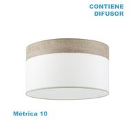 Pantalla colgante cloe m10 blanca/madera-gris 50dx50dx22h difusor incl