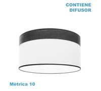 Pantalla colgante cloe m10 blanca/madera-negra 50dx50dx22h difusor inc