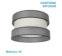 Pantalla colgante home m10 gris-beis 50dx50dx25h difusor incluido