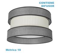 Pantalla colgante home m10 gris-beis 60dx60dx25h difusor incluido