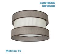 Pantalla colgante home m10 marron-beis 50dx50dx25h difusor incluido