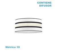 Pantalla colgante karla m10 blanca/beis 60d difusor incluido
