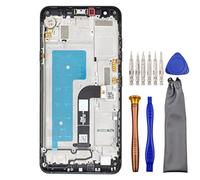 Pantalla completa LCD digitalizador táctil de repuesto para LG K30 (2019) LM-X320EMW LM-X320ZMW con kit de herramientas y marco de pantalla instalado New Aurora Black 5.4 pulgadas