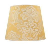 Pantalla cónica de tela dorada con motivo barroco para lámpara de mesilla con casquillo E27 WILLOW Tulipa ideal para el salón, dormitorio