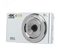 Pantalla de 2,8 Pulgadas 4K Cámara HD de 44MP con Zoom Digital de 16x, Carcasa a Prueba de Golpes para Fotografía (Silver)