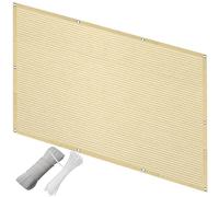 Pantalla de balcón color crema de 1,9 x 6 m, tela de privacidad resistente a los rayos UV, protección solar duradera con bridas para cables, ideal para campos deportivos y decoración elegante del