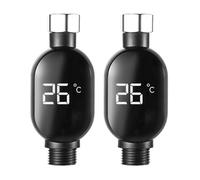 Pantalla de cabezal de ducha de calor de respuesta rápida Tempraturas de agua en tiempo real Accesorios de baño de acero fuertes Fácil instalación El termómetro de ducha
