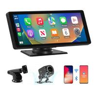 Pantalla de Coche con CarPlay y Android Auto Inalámbricos, Pantalla Portátil CarPlay de 10.26 Pulgadas con Cámara Trasera 720P, Compatible con Bluetooth, Airplay/Mirror Link, Siri/Google, GPS, FM, AUX