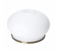 Pantalla de Cristal para Lámpara, Cristal con Anillo de Metal Pátina Blanco, Tamaño del Agujero E27, Diámetro 45 Mm, Antiguo