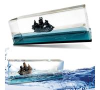 Pantalla de cruceros de perlas negras - barco decorativo en una botella | Modelo de botes de resina acrílica para el hogar, oficina, decoración náutica, adorno de regalo único