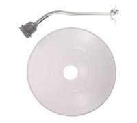 Pantalla de Farola Exterior de Acero Inoxidable Brazo Curvo | Repuesto Plug And Play, Foco Descendente y Acabado Cepillado, para Postes y Zócalos E26 E27