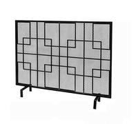Pantalla de hierro forjado para chimenea, estilo europeo, cubierta de fuego simple, diseño de rejilla decorativa para protección del hogar y la familia