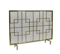 Pantalla de hierro forjado para chimenea, estilo europeo, cubierta de fuego simple, diseño de rejilla decorativa para protección del hogar y la familia