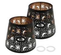 Pantalla de Lámpara 2 pantallas de metal for lámpara mesa, diseño sol, luna y estrella, hierro ahuecado, for lámparas, candelabros pequeños pared Para la sala de estar