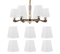 Pantalla de Lámpara, 6Pcs Blanco Moderno E14 Clip en la Lámpara Colgante Plisada Pantallas de Tela Pantalla de Luz de Pared para Dormitorio Hotel Decoración para el Hogar