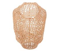 Pantalla de Lámpara Boho Tejida a Mano de Cuerda de Algodón | Acabado de Fibras Naturales y Hierro, Tejido Compacto y Patrón Complejo, para Rincón de Lectura y Decoración