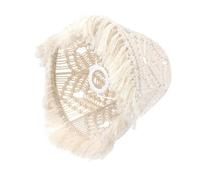 Pantalla de lámpara cuerda algodón con borlas blancas for mesita noche, estilo rústico, pantalla luz, decoración dormitorio, retro moderno