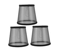 Pantalla de Lámpara de Araña de 3 Uds, 15x14x11cm E14, Estilo Moderno, Pantalla de Tela Transparente Negra, Decoración de Cabecera de Dormitorio